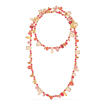 swarovski عقد gema، طويل، متعدد الألوان، طلاء باللون الذهبي